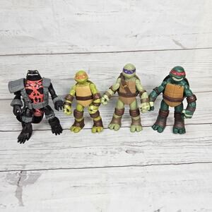 2012 & 2014 TMNT Teenage Mutant Ninja Turtles Action Figures Lot Of 4